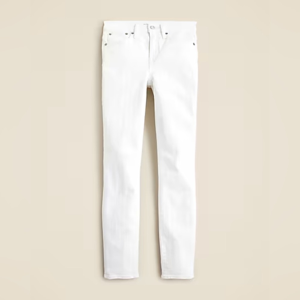J. Crew Women’s Mid-Rise 9" Toothpick Jean Stretch In White Wash BQ310 Sz 25 NWT